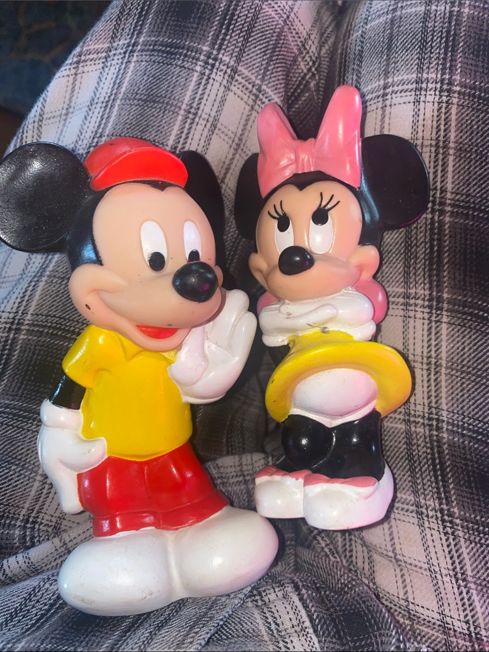 Vintage ….Disney Mickey & Minnie Mouse Kids Action Figures - Pink & Yellow